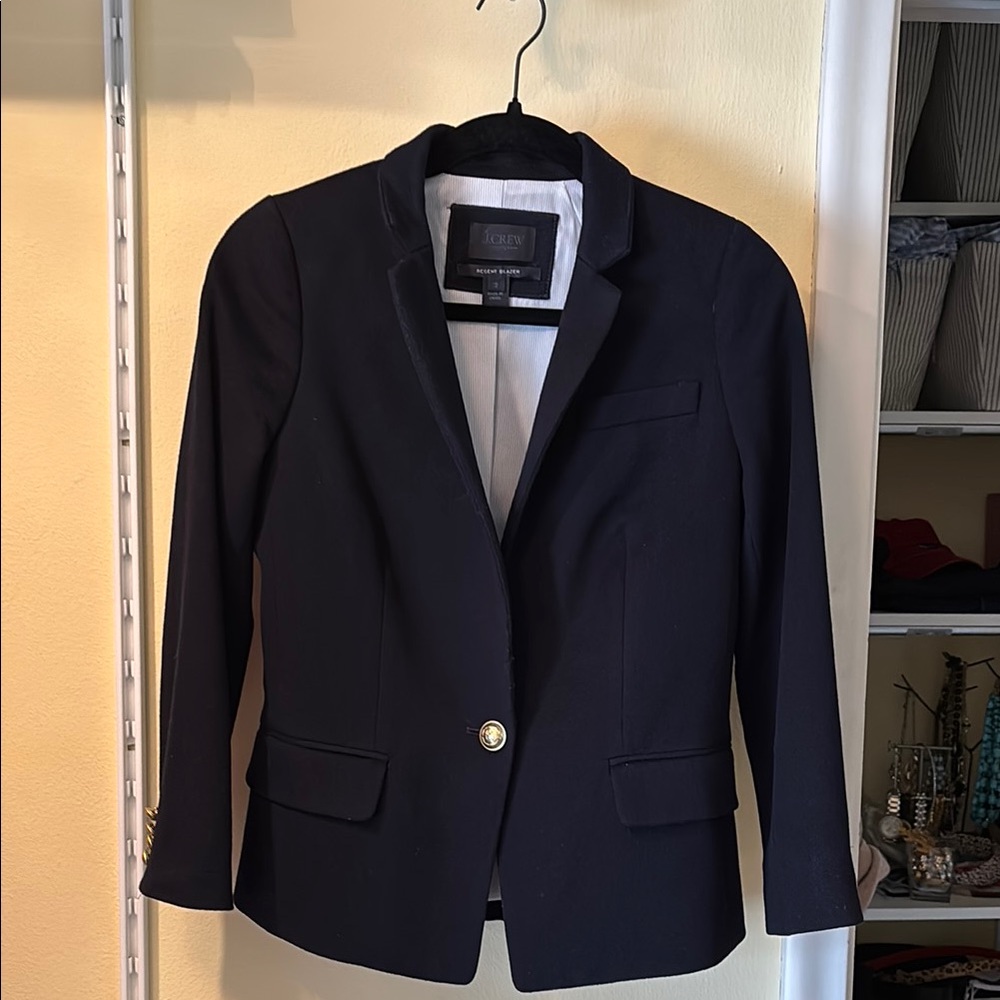 J. Crew Navy Single-Button Blazer